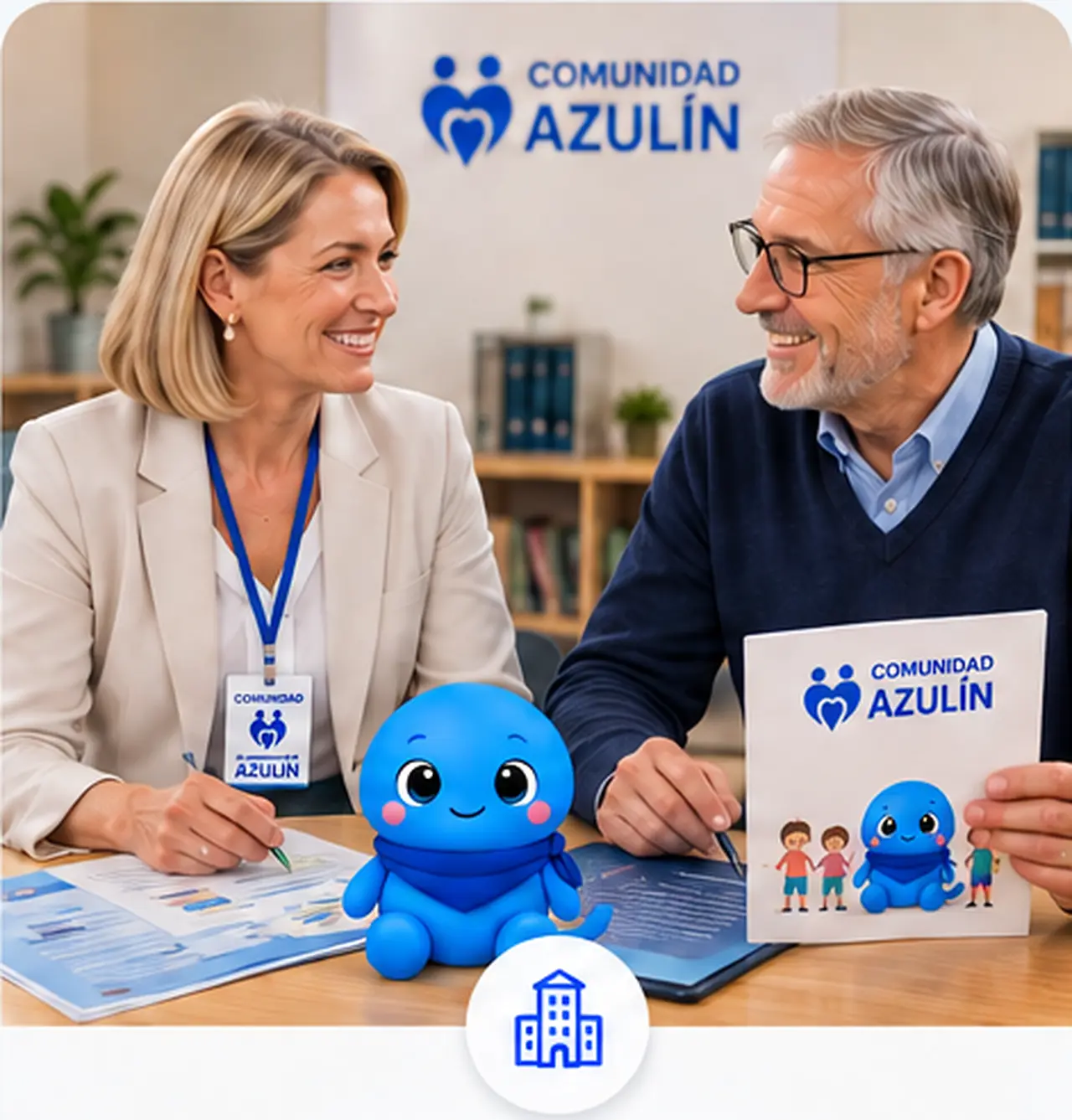 Dos representantes institucionales reunidos junto a Azulín